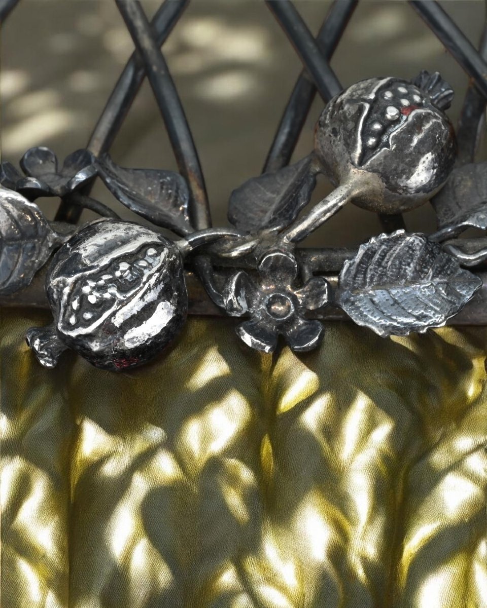 Sterling Silver Bread Basket - Italy, 20th Century-photo-3